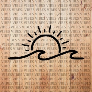 Sun Wave Beach car decal, window, bumper sticker no background