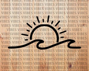 Sun Wave Beach car decal, window, bumper sticker no background