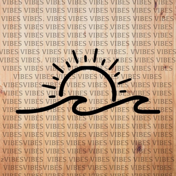 Sun Wave Beach car decal, window, bumper sticker no background
