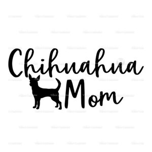 Chihuahua mom dog pet car decal, window, bumper sticker no background