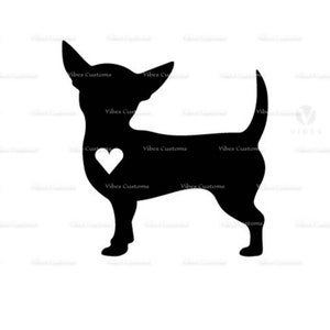 Chihuahua love, heart dog pet car decal, window, bumper sticker no background