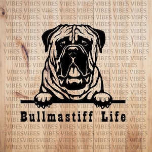 Bullmastiff life dog pet car decal, window, bumper sticker no background