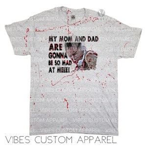 Meine Mama und Papa werden so wütend auf mich sein Stu Macher schreien Blut Splatter Halloween Sweatshirt Langarm T-Shirt