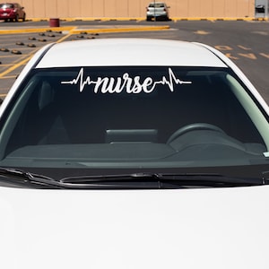 Heartbeat nurse car decal, window, bumper sticker no background
