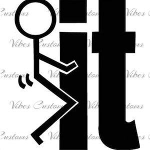 F*ck it stick figure car decal, window, bumper sticker no background