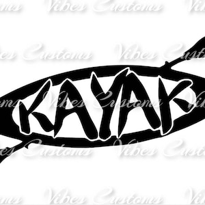 Kayak car decal, window, bumper sticker no background