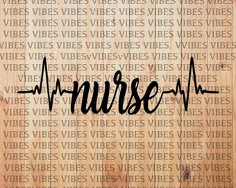 Heartbeat nurse car decal, window, bumper sticker no background