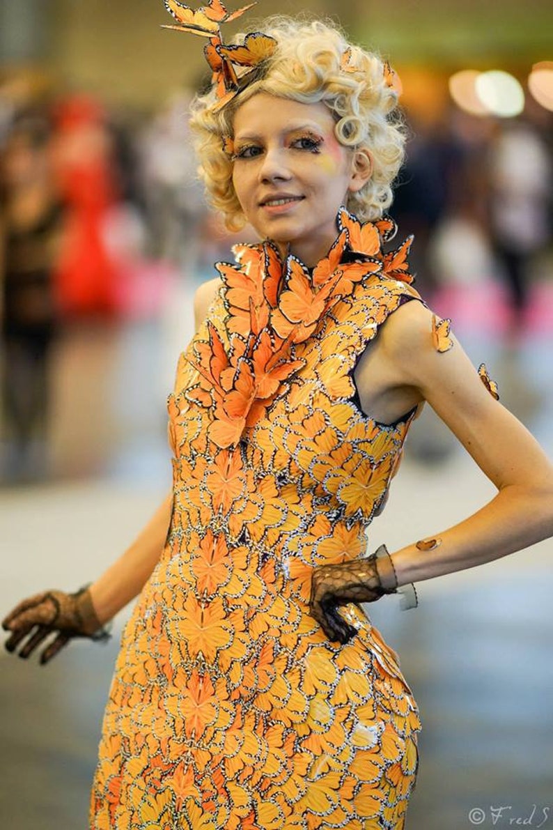 Effie Trinket butterfly dress costume Hunger Games cosplay image 0.