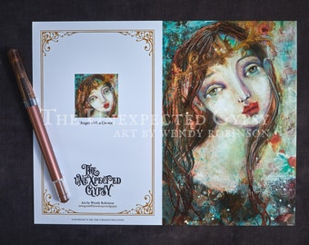 Fine Art greetings card 'Angel with a Crown', angels, fairy, fairies, goddess