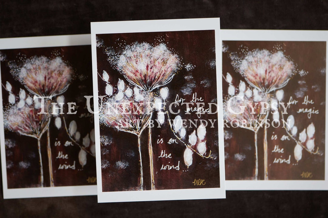 A6 Fine Art Print Postcard Size 'for the Magic...' Flower Painting for