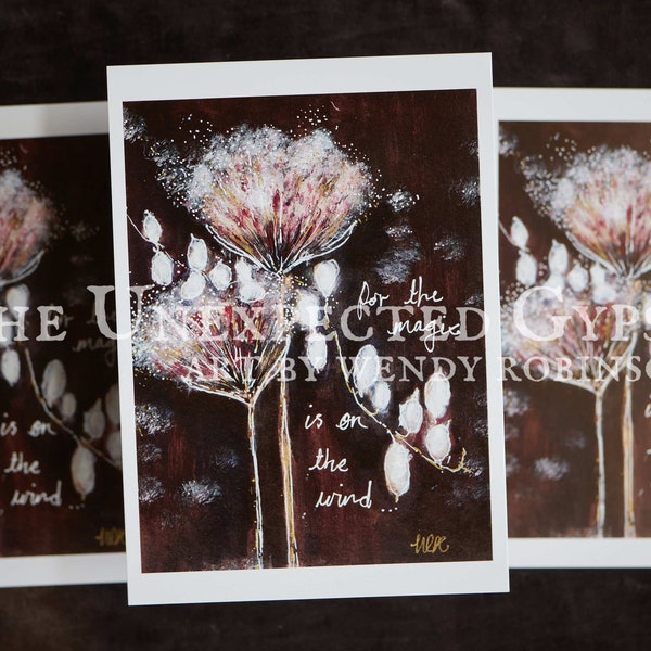 A6 Fine Art Print postcard size - 'For The Magic...' flower painting for sending, framing or journaling