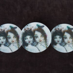 Beaux-Arts Autocollants grand rond ange déesse portraits féminins conte de fées