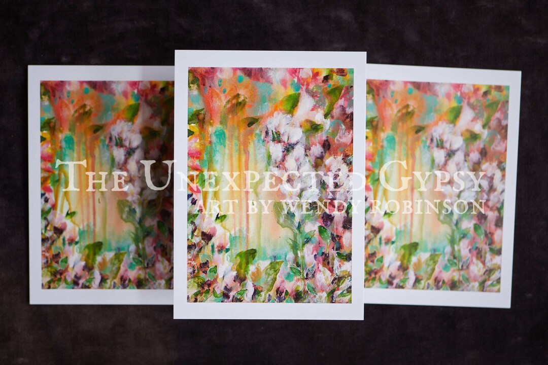 A6 Fine Art Print Postcard Size 'summer Pinks' Flower Painting for