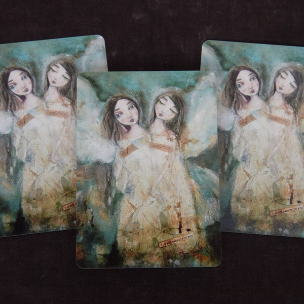 Postcard sized mini print fine art mermaid fairy angel goddess fairy tale card