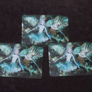 Mini impresión en tamaño postal de bellas artes con una sirena, hada, ángel, diosa, tarjeta de cuento de hadas
