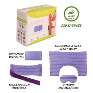Herbal Heating Pad Therapy Set, Microwave Hot & Cold Pack for Relief, At Home Spa, Herbal Wraps (Purple Marble)
