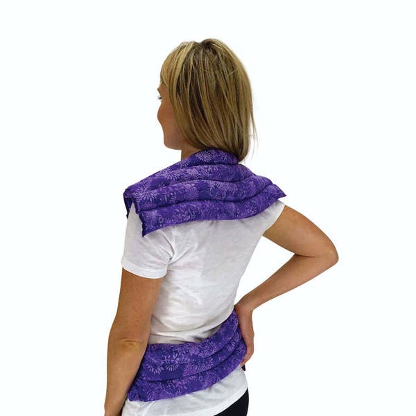 Heating Pad Set of 2. Lower and Upper Back Set. Heat Therapy Rice Bag. Menstrual Cramp Relief. Hot Pack. Purple Flower