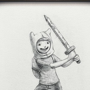 Finn the Human - 8 x 10&quot; print (adventure time drawing, art, artwork, cartoon, decor, algebraic!)