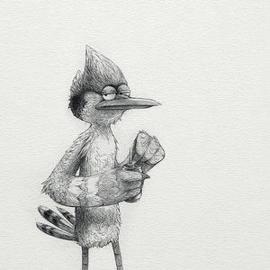 Mordecai-8 x 10 &quot;afdrukken (regelmatige Toon tekening, kunst, artwork, cartoon, decor, OHHH!)