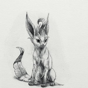 Leafeon - 8 x 10" print (pokemon, grass, drawing, art, artwork, gaming, nintendo, decor)