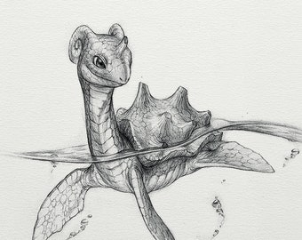 Lapras - wydruk 8 x 10" (rysunek pokemon, sztuka, grafika, gry, Nintendo, dekoracja)