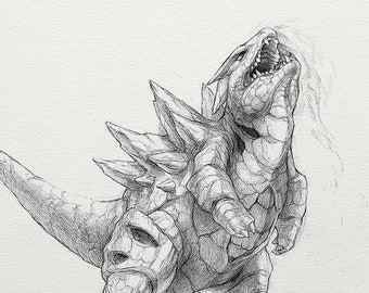 Tyranitar - wydruk 8 x 10" (rysunek pokemon, sztuka, grafika, gry, Nintendo, dekoracja)