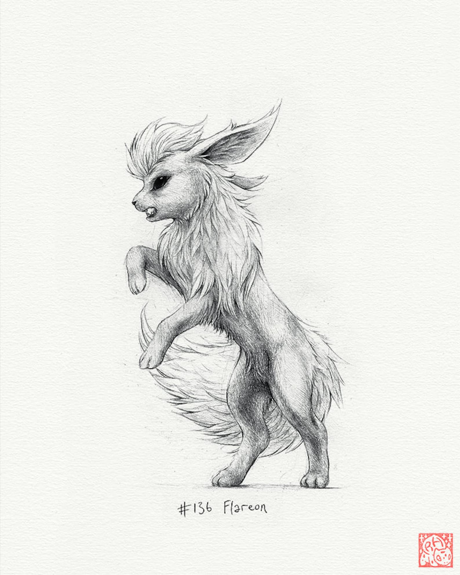Falreon Drawing Flareon - 8 X 10