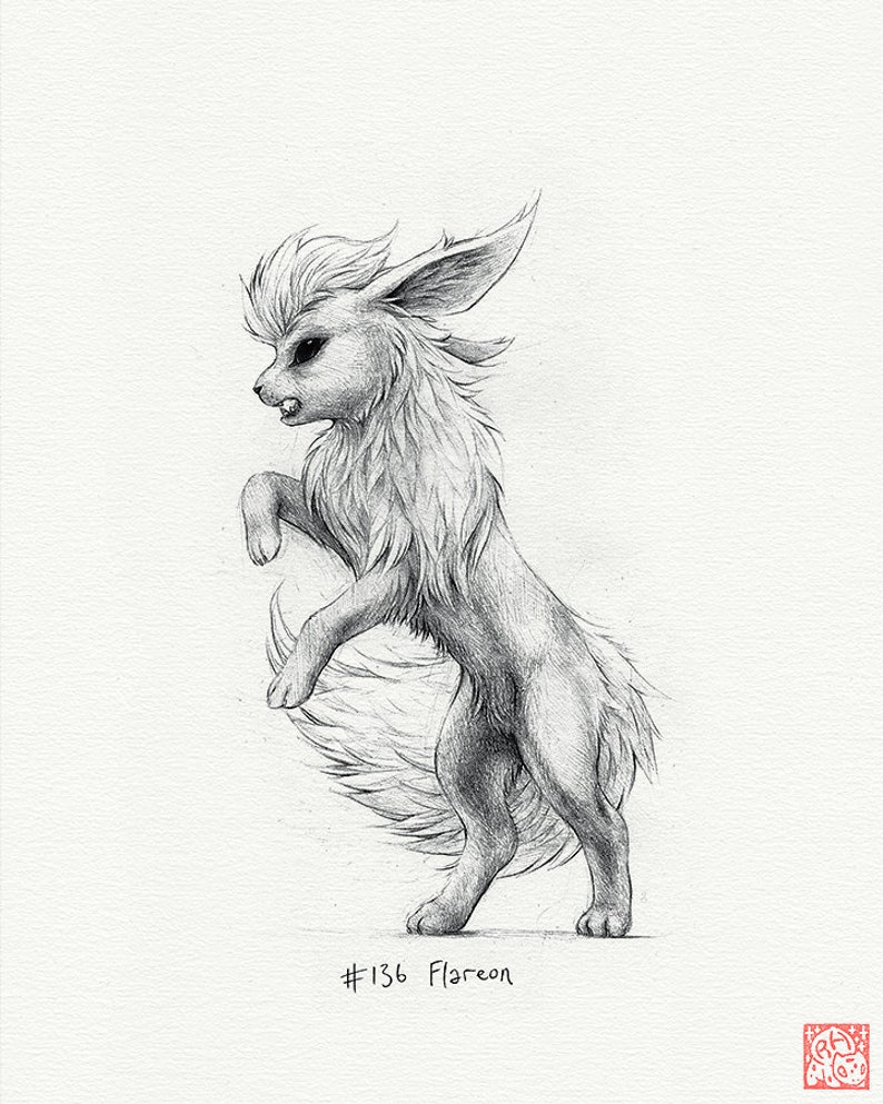 Falreon Drawing Flareon - 8 X 10