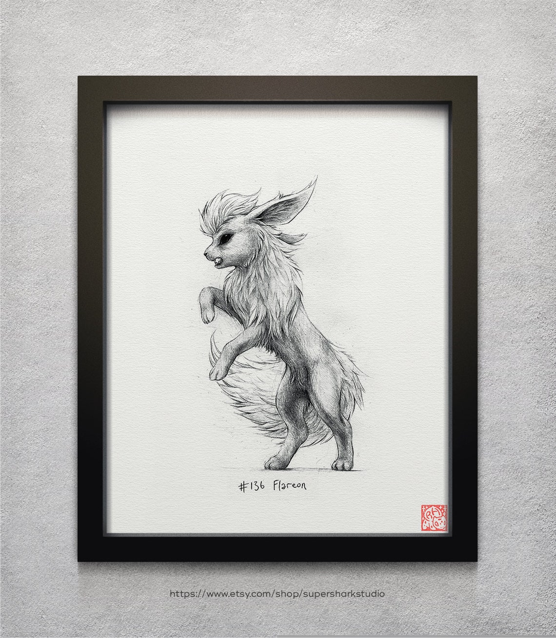 Falreon Drawing Flareon - 8 X 10