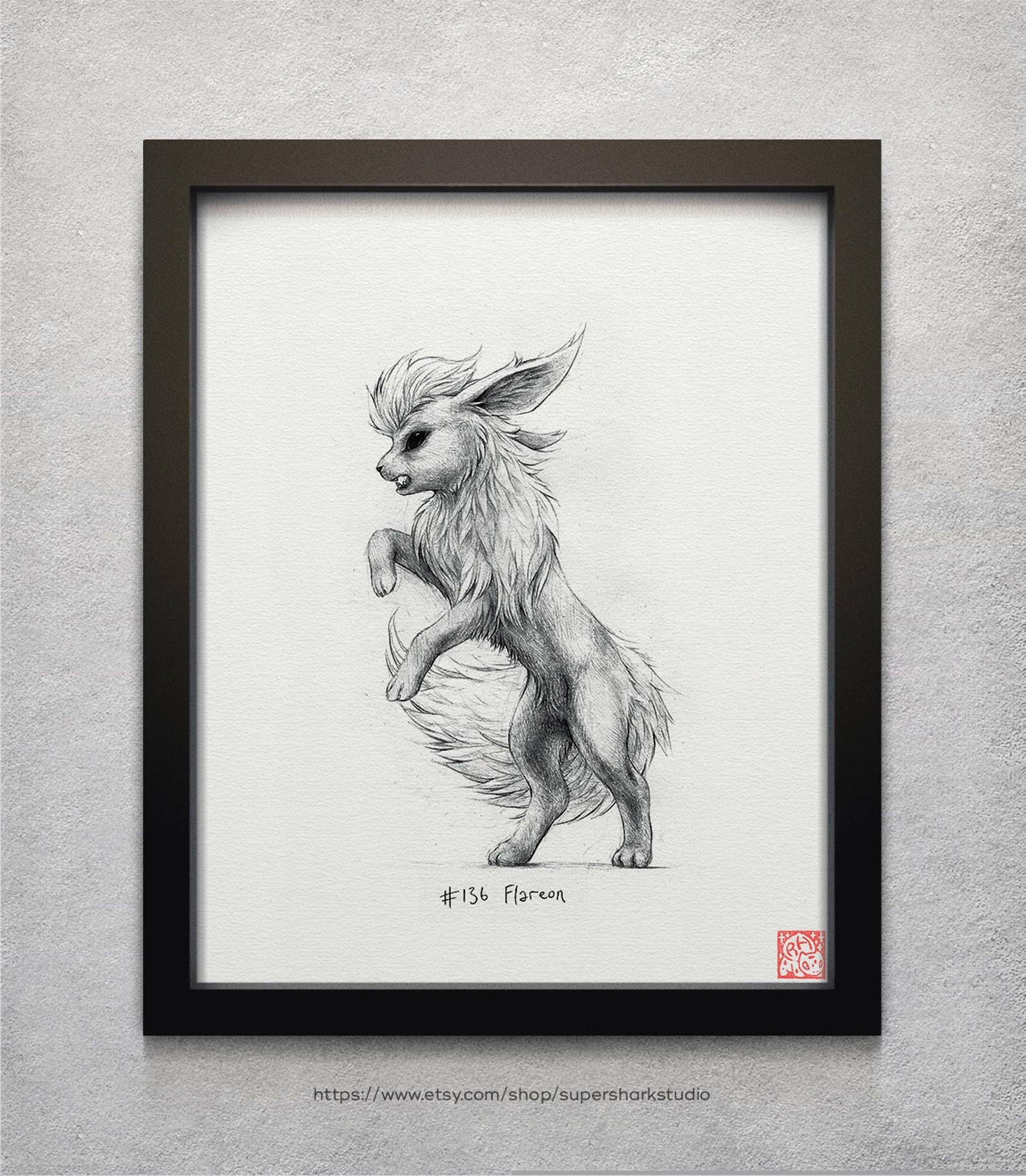 Falreon Drawing Flareon - 8 X 10