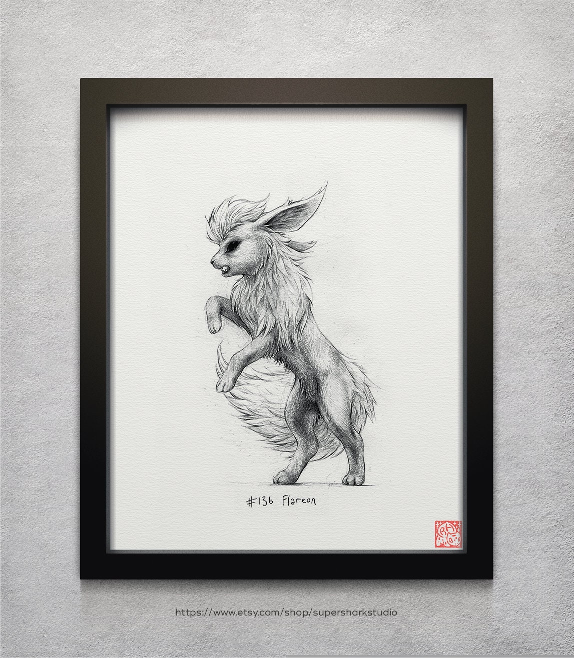 Falreon Drawing Flareon - 8 X 10
