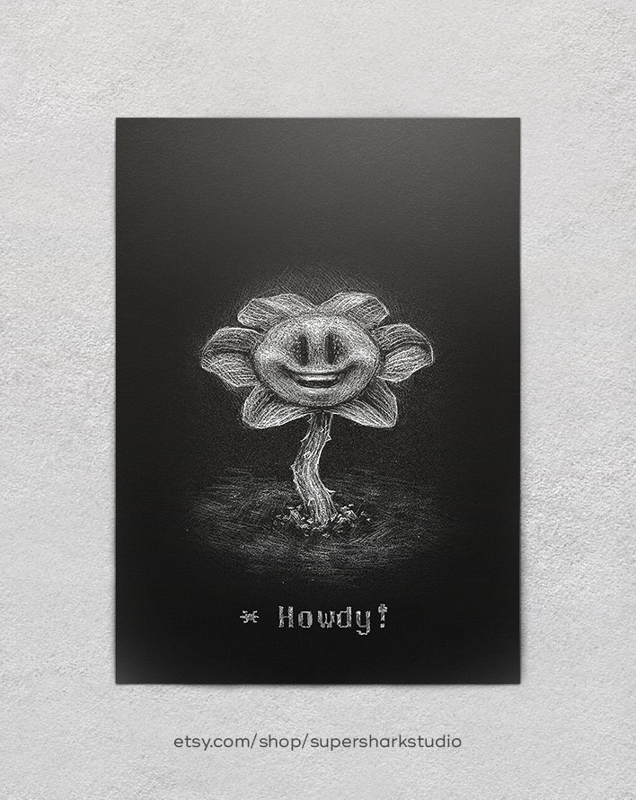 Free: evil flowey png clip art black and white stock - undertale flowey   