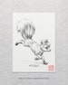 Vulpix - 5 x 7' print (pokemon drawing, art, artwork, gaming, nintendo, decor) 