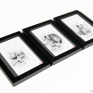 Bulbasaur, Charmander and Squirtle Kanto Gen 1 Pokemon starters set of three 5 x 7 prints drawing, art, artwork, gaming, nintendo image 2