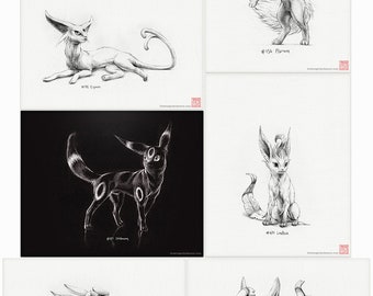 Zespół Pokémon – zestaw sześciu dowolnych wydruków Pokémon (rysunek, zespół Pokémon, sztuka, grafika, gry, Nintendo)