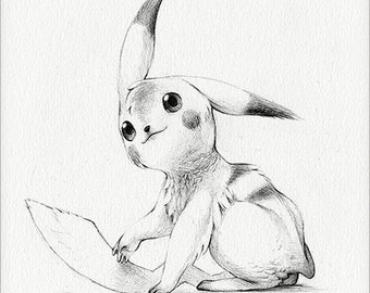Manga Black and White Pikachu drawing