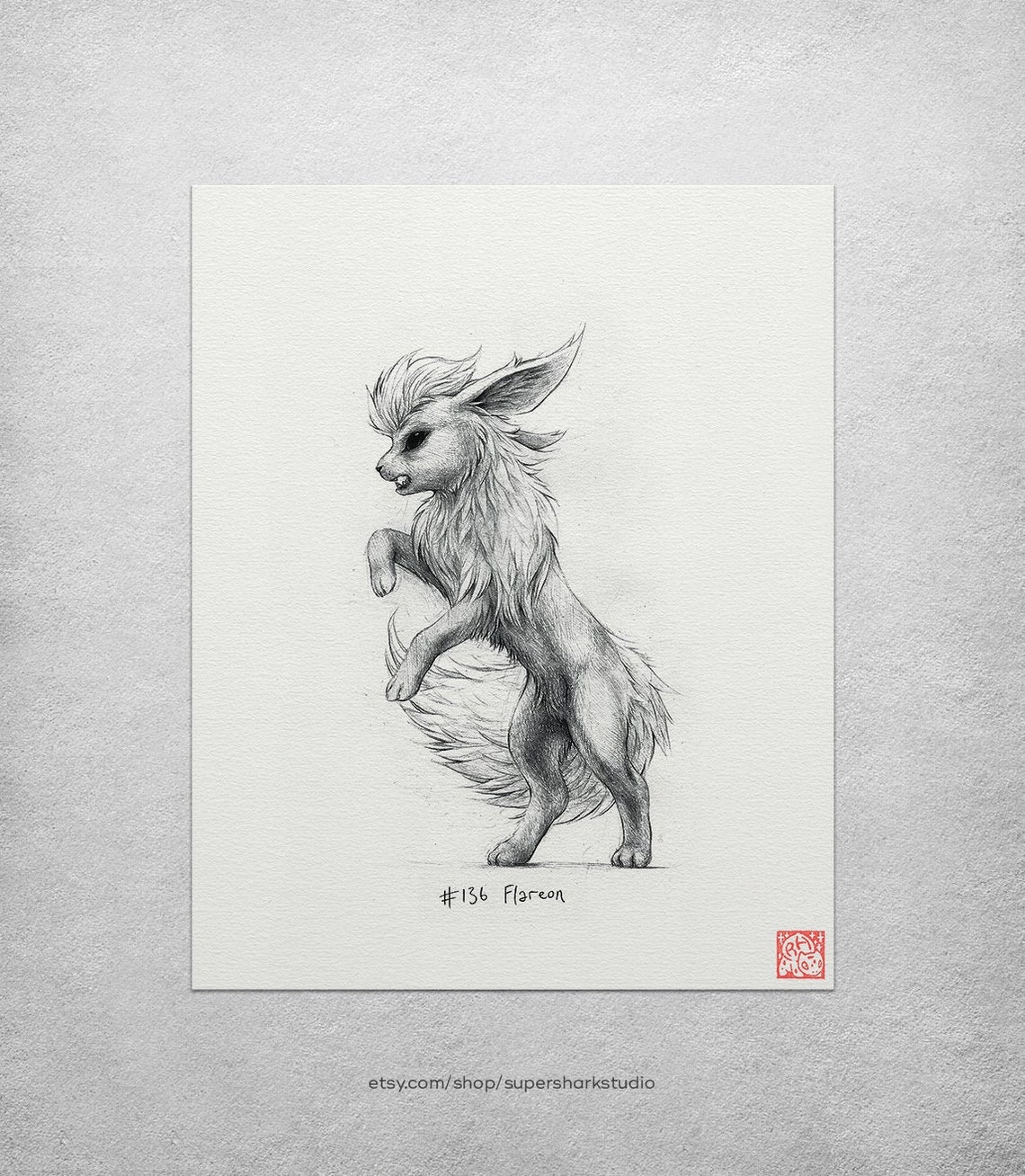 Falreon Drawing Flareon - 8 X 10