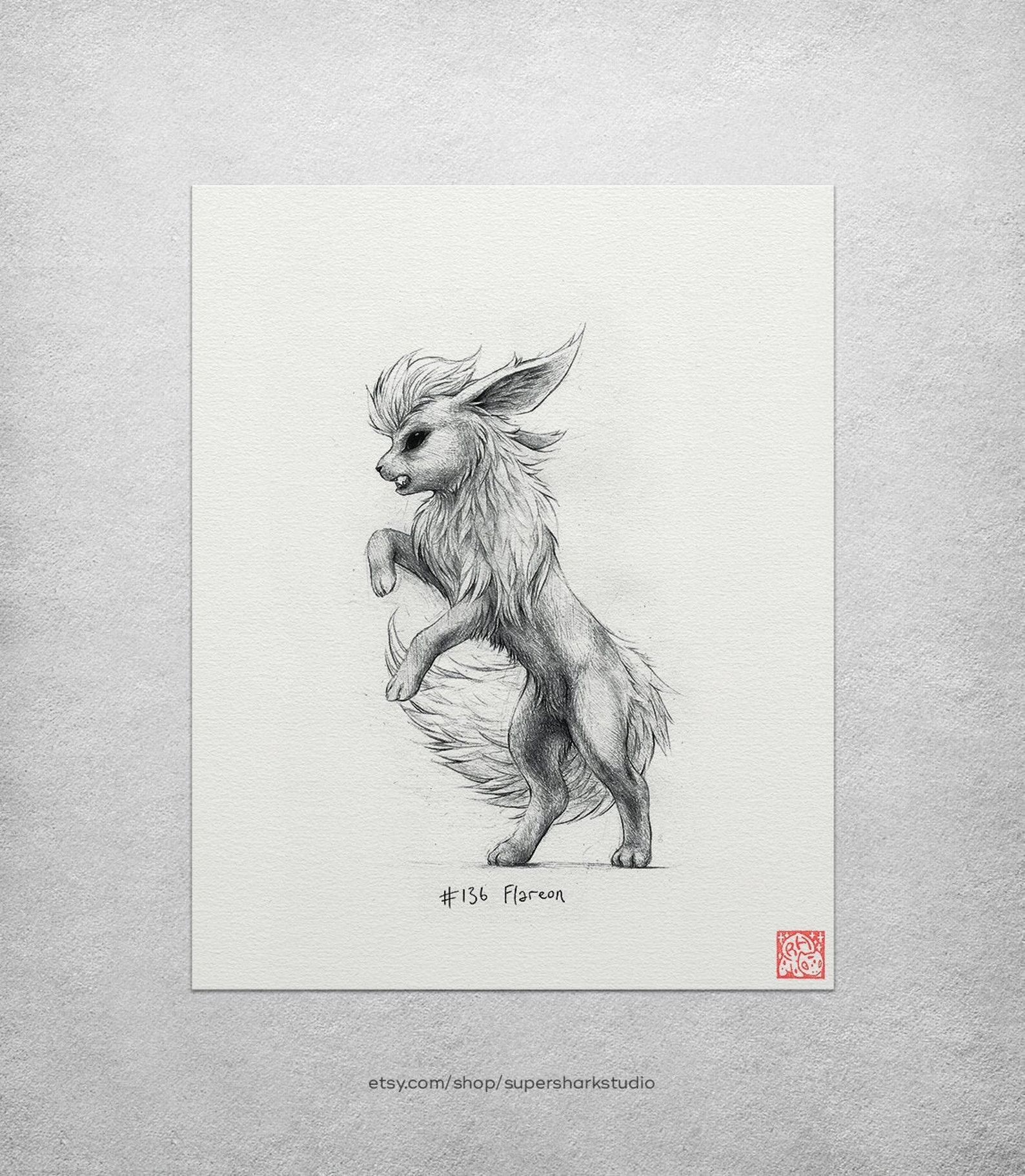 Falreon Drawing Flareon - 8 X 10