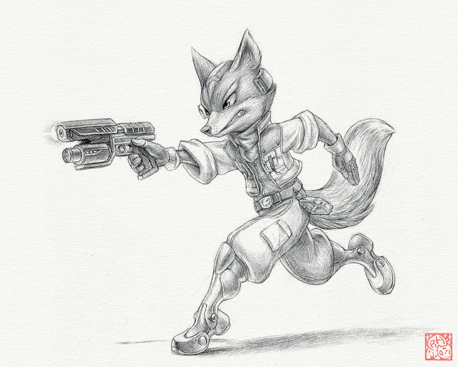 Fox Mccloud 8 X 10 Print starfox Drawing Ink Art - Etsy Australia