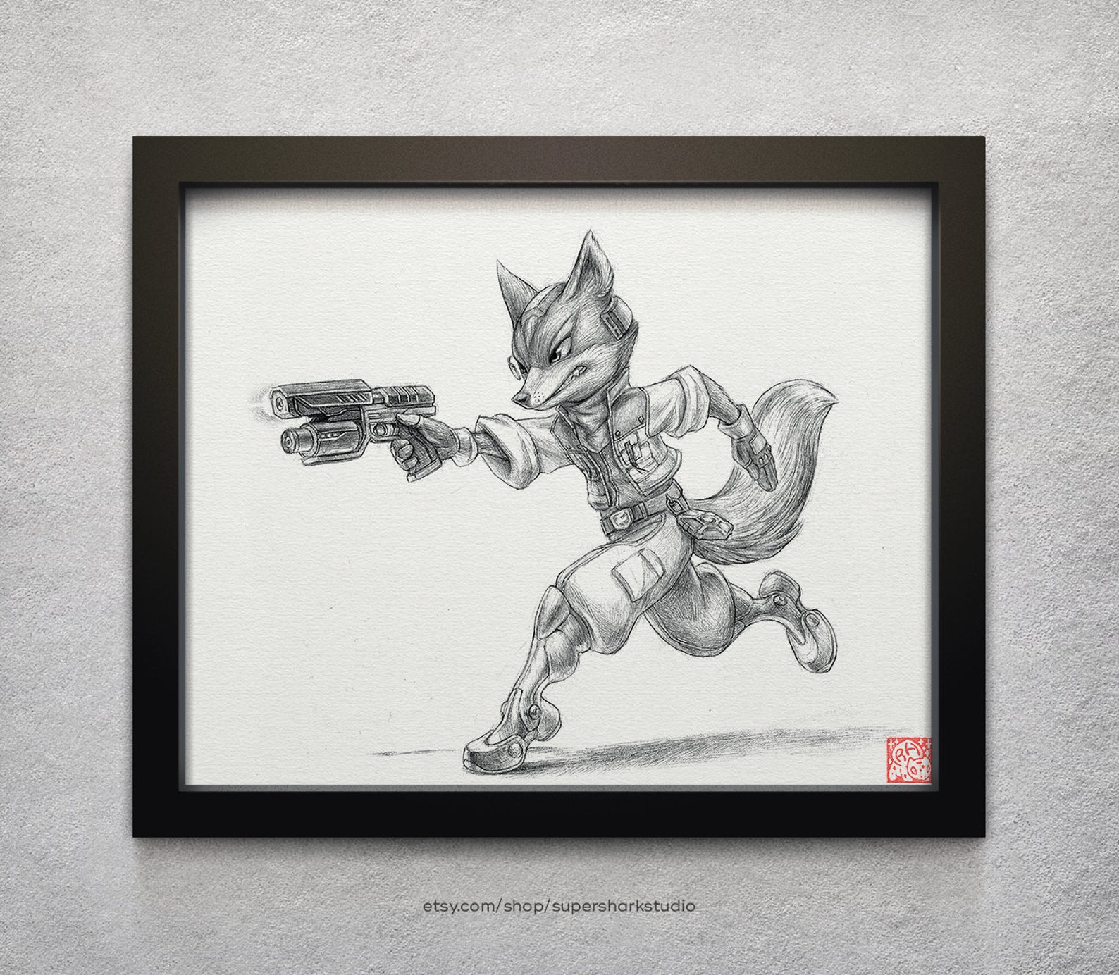 Fox Mccloud 8 X 10 Print starfox Drawing Ink Art | Etsy