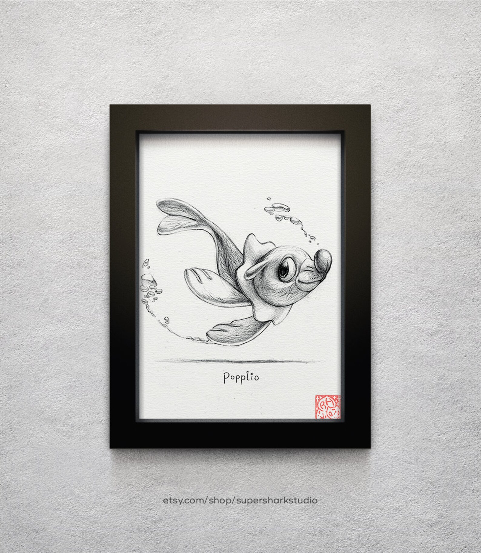 Popplio - 5 X 7" Print (pokemon Drawing, Art, Artwork, Gaming, Nintendo, Water, Decor) - Etsy