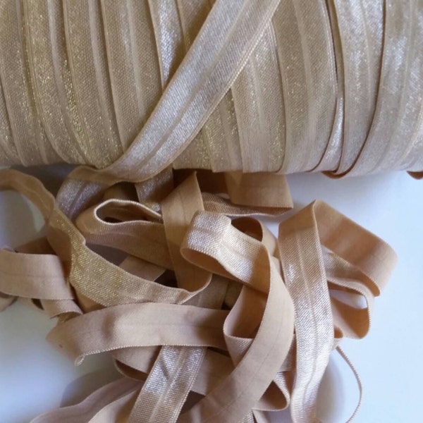 5/8" fold over elastic,wholesale   TAN elastic,solid elastic,FOE elastic,elastic by the yard ,headband elastic