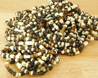 Mixed Water Buffalo Bone Beads, B Grade, 35 in strands (abt 325 beads) (carved natural cream off-white brown spacer boho bohemian rustic)