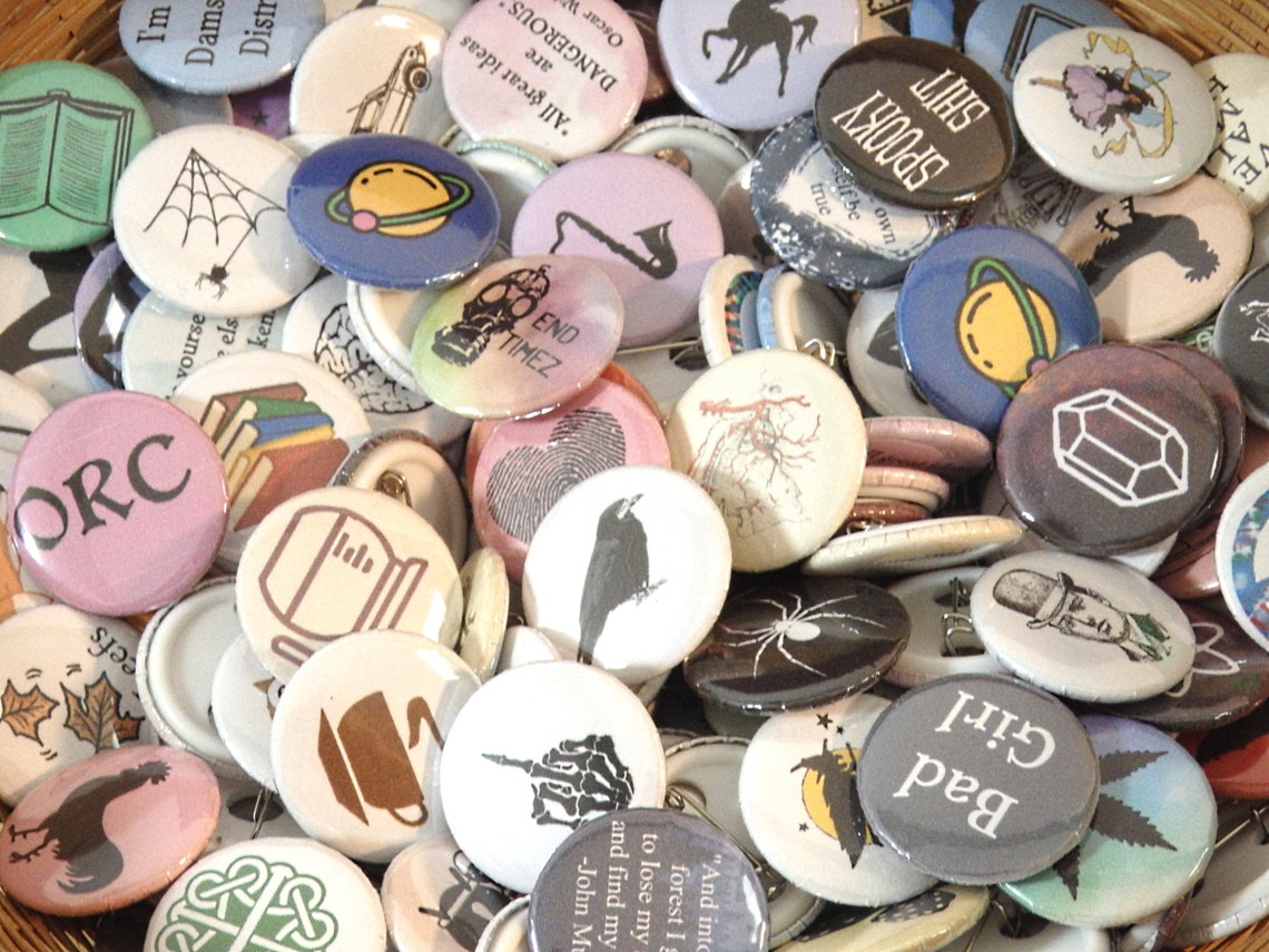 Wholesale BULK Buttons 1 handmade pins pinback Etsy