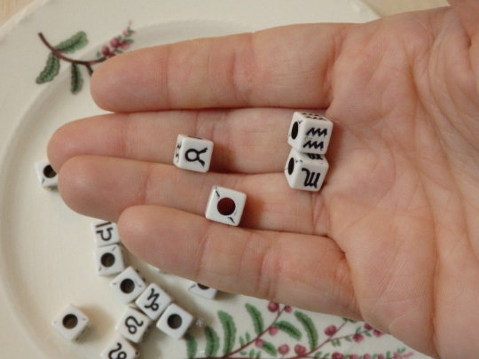 Acrylic Zodiac Star Sign Beads. Mixed Color or Black on White Etsy