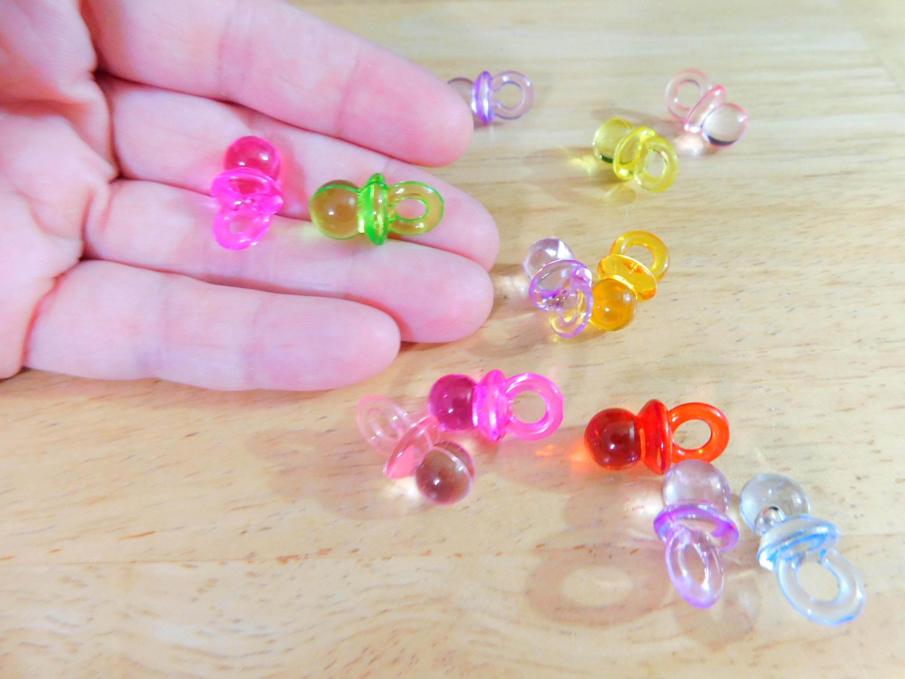 90's Style Pacifier Charms, Mixed Color 20mm (clear Crystal Candy Rave ...