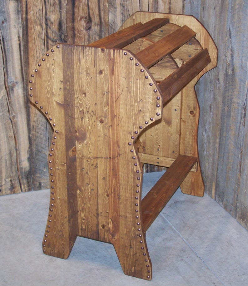 Rustic western saddle stand rack Saddle rack Wood saddle Etsy