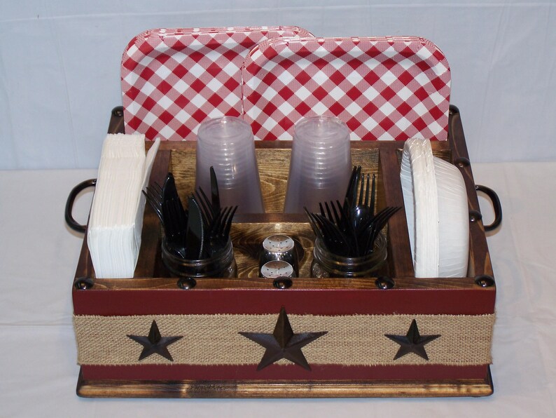 Country utensil holder wood utensil tableware caddy organizer Etsy