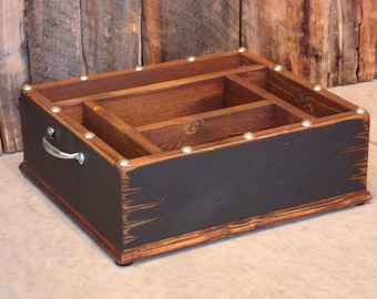 Black distressed wood kitchen caddy rustic utensil holder organizer rustic caddy wood cutlery holder kitchen organizer utensil storage