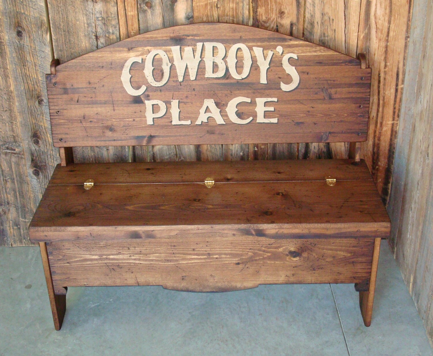 Trunk Storage Bench Made of Pine Wood Western Bench Rustic Etsy